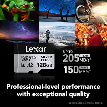 Lexar 128GB Professional Silver Plus microSDXC Card 3 Pack