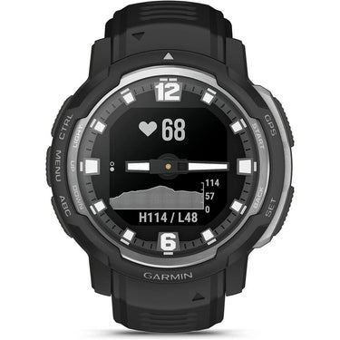 Garmin Instinct Crossover Hybrid Analog/Digital Smartwatch, Black w/ Accessories Bundle