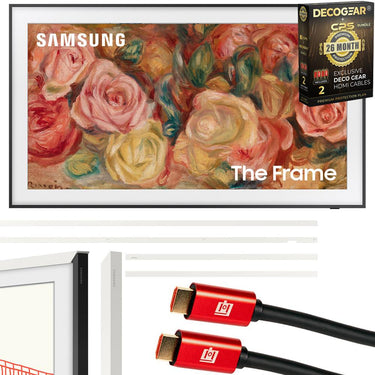Samsung 65" The Frame QLED 4K Smart TV (2024) + Modern White Bezel & 26 Month Protection
