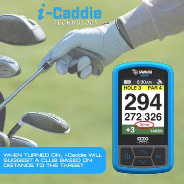 IZZO Golf Swami 6000 Handheld Golf GPS Rangefinder, Water-Resistant, 16h Battery, Blue