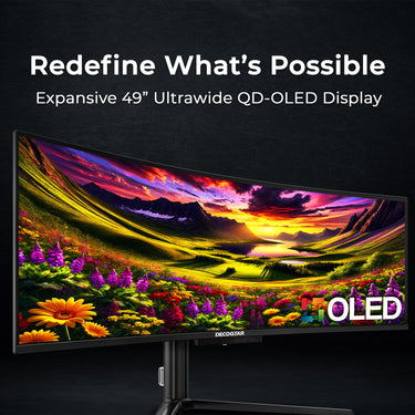 Deco Gear 49" QD-OLED Ultrawide Monitor, 5120x1440, 144Hz, 0.03ms, 100% sRGB, KVM, 3-Pack