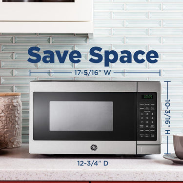 GE 700-watt Compact 0.7 Cu Ft Countertop Microwave Oven - GCST07N1WSS - Open Box