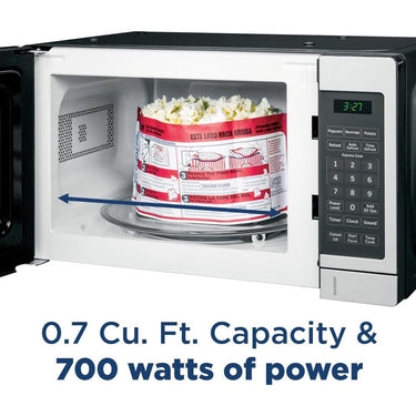 GE 700-watt Compact 0.7 Cu Ft Countertop Microwave Oven - GCST07N1WSS - Open Box