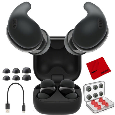 Sony LinkBuds Fit Truly Wireless Earbud Headphones - Black w/ Accessories Bundle
