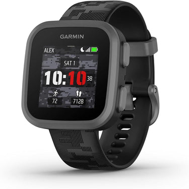 Garmin Bounce Kids Smartwatch, Black Camo w/ Converter Adapter + 2 Yr Warranty Bundle