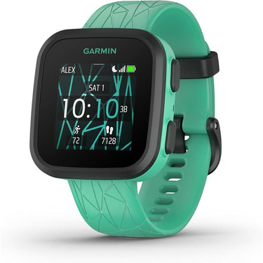 Garmin Bounce Kids Smartwatch, Green Burst w/ Converter Adapter + 2 Yr Warranty Bundle