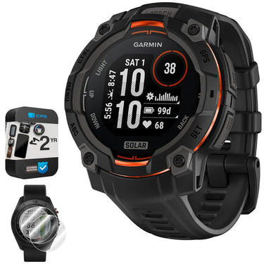 Garmin Instinct 3 45mm GPS Smartwatch, SOLAR + 2x Protector + 2 Yr Warranty Bundle