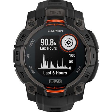 Garmin Instinct 3 45mm GPS Smartwatch, SOLAR + Wearable Light + 2 Yr Warranty Bundle