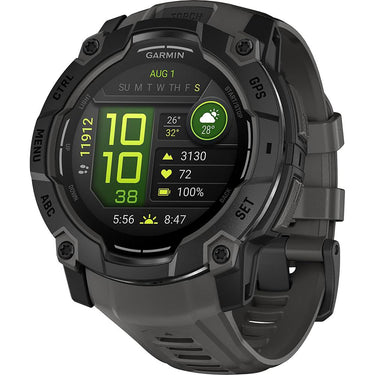 Garmin Instinct 3 50mm GPS Smartwatch, AMOLED, Black w/ Black Band + Accessories Bundle