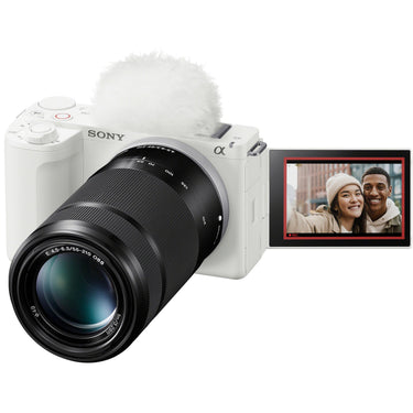 Sony ZV-E10 II Mirrorless Camera White + 16-50mm & 55-210mm 2 Zoom Lens Kit Bundle
