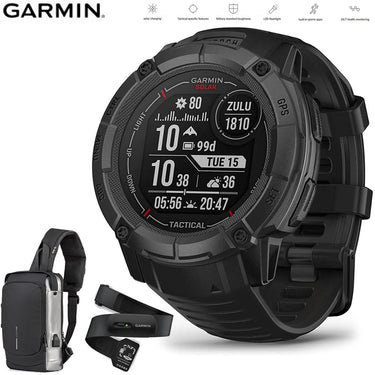 Garmin Instinct 2X Solar GPS Smartwatch Black + Backpack & Heart Rate Strap XS-S