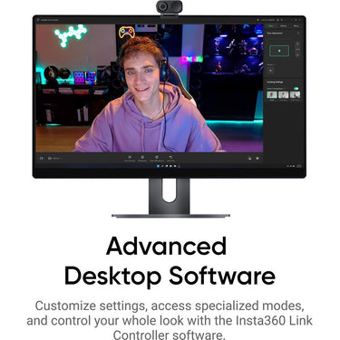 Insta360 Link 2C AI-Powered 4K Webcam Standard Bundle for PC and Mac