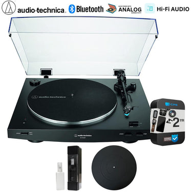 Audio-Technica Fully Automatic Wireless Belt-drive Turntable, Black w/ 2 Year Warranty Bundle
