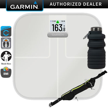 Garmin Index S2 Smart Scale with Wireless Connectivity +  Water Bottle + Sport Belt