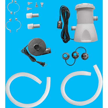Deco Home 12FT x 30IN Inflatable Pool + Filter & Air Compressor Open Box + 1 Year Warranty