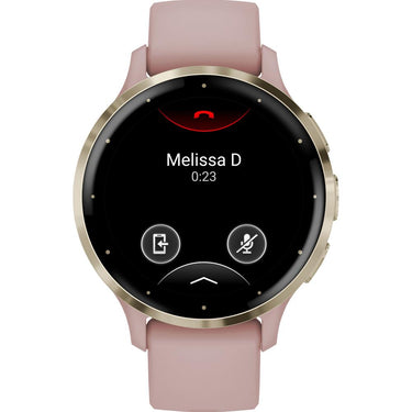 Garmin Venu 3S Health Fitness GPS Smartwatch Gold Steel Bezel w/ Dust Rose Case (41mm)