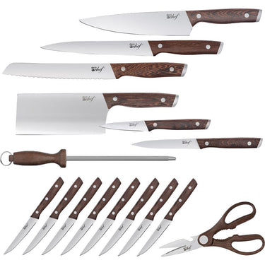 Deco Chef 16 Piece Kitchen Knife Set w/ Cutting Board Open Box + 1 Year Warranty