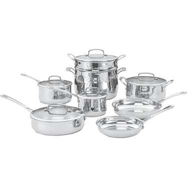 Cuisinart 13 Piece Contour Stainless Steel Cookware Set 44-13 - Open Box