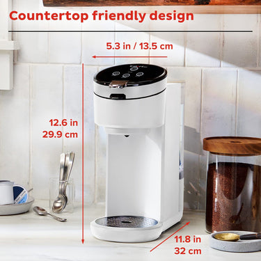 Instant Pot Solo Single-Serve Coffee Maker, Ground Coffee and Pod Coffee Maker, White
