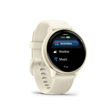 Garmin VIVOACTIVE 6 Health and Fitness GPS Smartwatch, Bone with Silicone Band