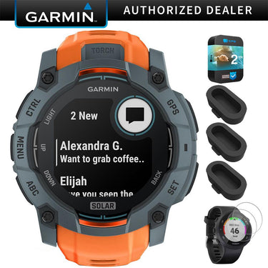Garmin Instinct 3 - 50 mm GPS Smartwatch SOLAR Twilight + 2 Year Warranty Bundle