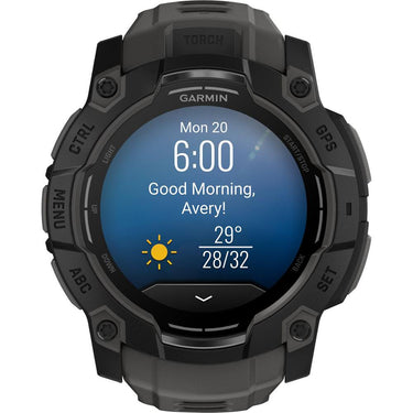 Garmin Instinct 3 - 50 mm GPS Smartwatch, AMOLED + Charging Dock + Protector Bundle