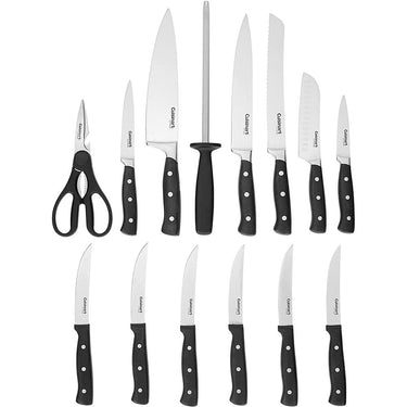 Cuisinart Triple Rivet 15 Piece Cutlery Block Set with Cuisinart Cutting Board