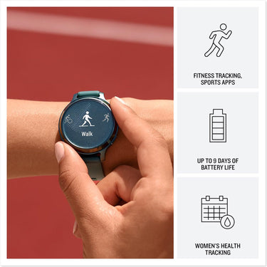 Garmin Lily 2 Active Smartwatch, Jasper Green w/ Silicone Band + 2 Yr Warranty Pack