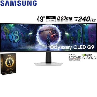 Samsung 49 Odyssey DQHD 240Hz OLED G9 Curved Gaming Monitor - Open Box + 1 Year Warranty