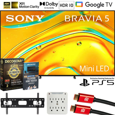 Sony BRAVIA 5 75 inch Mini LED 4K HDR Google TV (2025) + Extended Protection Plan