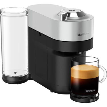 Nespresso 5-Cup Vertuo Pop+ Deluxe Espresso Machine in Silver - Open Box + 1 Year Warranty