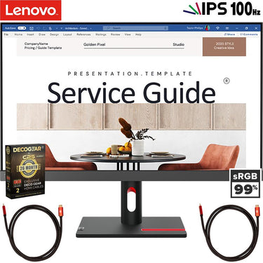 Lenovo 23.8" ThinkVision FHD IPS WLED Monitor + 26 Months Protection Pack Bundle