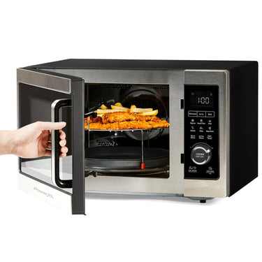 PowerXL Microwave Air Fryer Plus, Stainless Steel/Black, 1 Cu Ft - Factory Refurbished