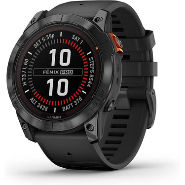 Garmin Fenix 7X Pro Solar, Glass, Slate Gray Steel, Black w/ Accessories Bundle