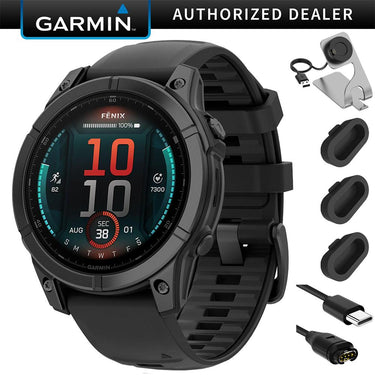 Garmin Fenix E 47 mm AMOLED, Slate Gray Steel + Charging Dock + Dust Cover Bundle