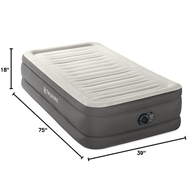 Intex TruAire Luxury Air Mattress, 18in Height, Built-In Pump, 330lb Cap, Twin