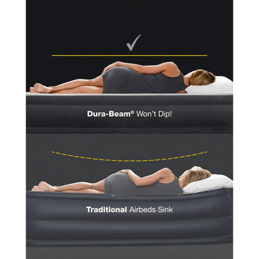 Intex TruAire Luxury Air Mattress, 18in Height, Built-In Pump, 330lb Cap, Twin