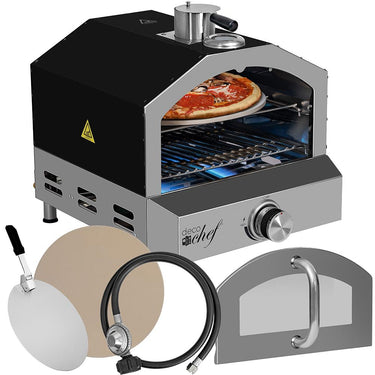 Deco Chef 2-in-1 Propane Gas Pizza Oven & Grill + Oven Mitt & 1 Year Warranty