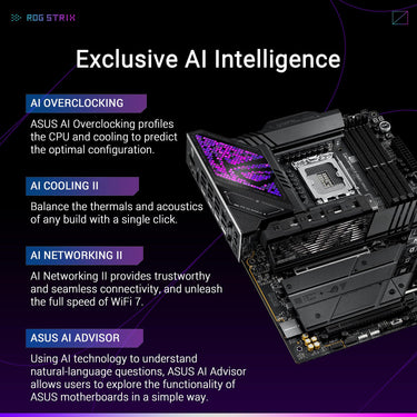 ASUS ROG Strix Z890-E Gaming WiFi Intel Z890 ATX Motherboard with AI, 7X M.2, WiFi 7