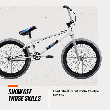 Mongoose Legion Kids Freestyle BMX Bike, Intermediate Rider, 20-Inch Wheels, White