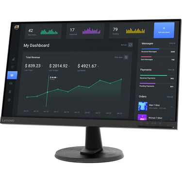Lenovo D24-40 24" Full HD 75Hz 16:9 4ms VA Monitor Raven Black 2 Pack