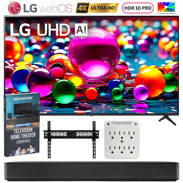 LG 55" UA77 Series LED AI 4K UHD Smart webOS TV (2025) w/ SKM1 Soundbar Bundle