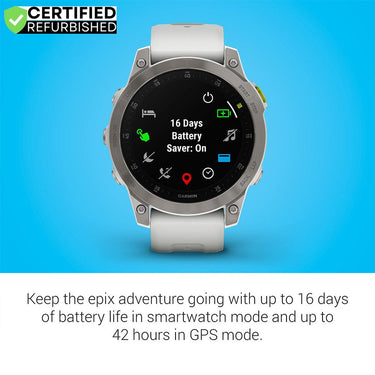 Garmin Epix Gen 2 Active Smartwatch 47 mm White Titanium Renewed+2 Year Warranty