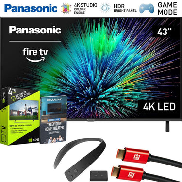 Panasonic W70 Series 43 inch LED 4K UHD Smart Fire TV + WN10 Neck Speaker Bundle