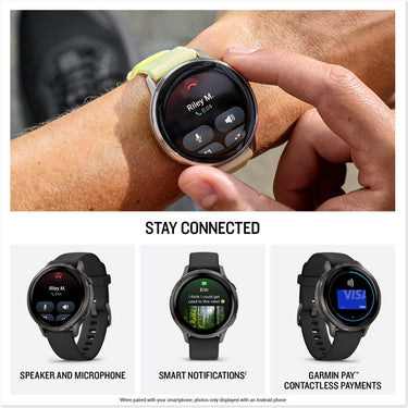 Garmin Venu 4, 45 mm Health & Fitness GPS Smartwatch, Slate with Black Silicone Band