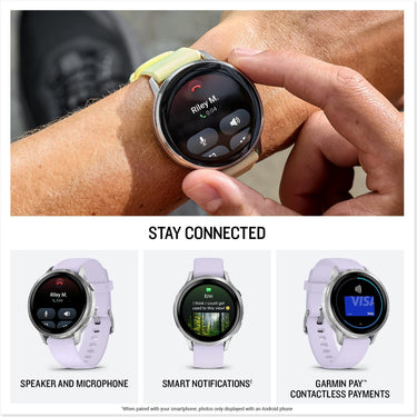 Garmin Venu 4,41mm Health & Fitness GPS Smartwatch Silver with Periwinkle Silicone Band