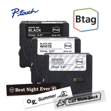 Brother P-touch Btag Label Tape, BTAG3M01, 0.47 in by 13.1 ft
