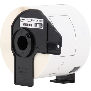 Brother DK1202 2.4 in x 3.9 in (62 mm x 100 mm) Shipping White Paper Labels (300 Labels)