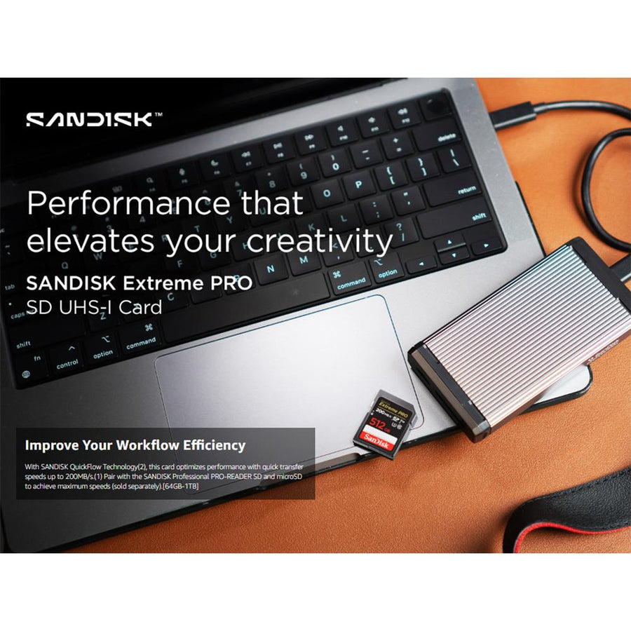 Sandisk Extreme PRO SD UHS-I Memory Card, - V30 - 512GB, [Up to 200MB/s Read] Old Model