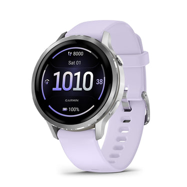 Garmin Venu 4,41mm Health & Fitness GPS Smartwatch Silver with Periwinkle Silicone Band